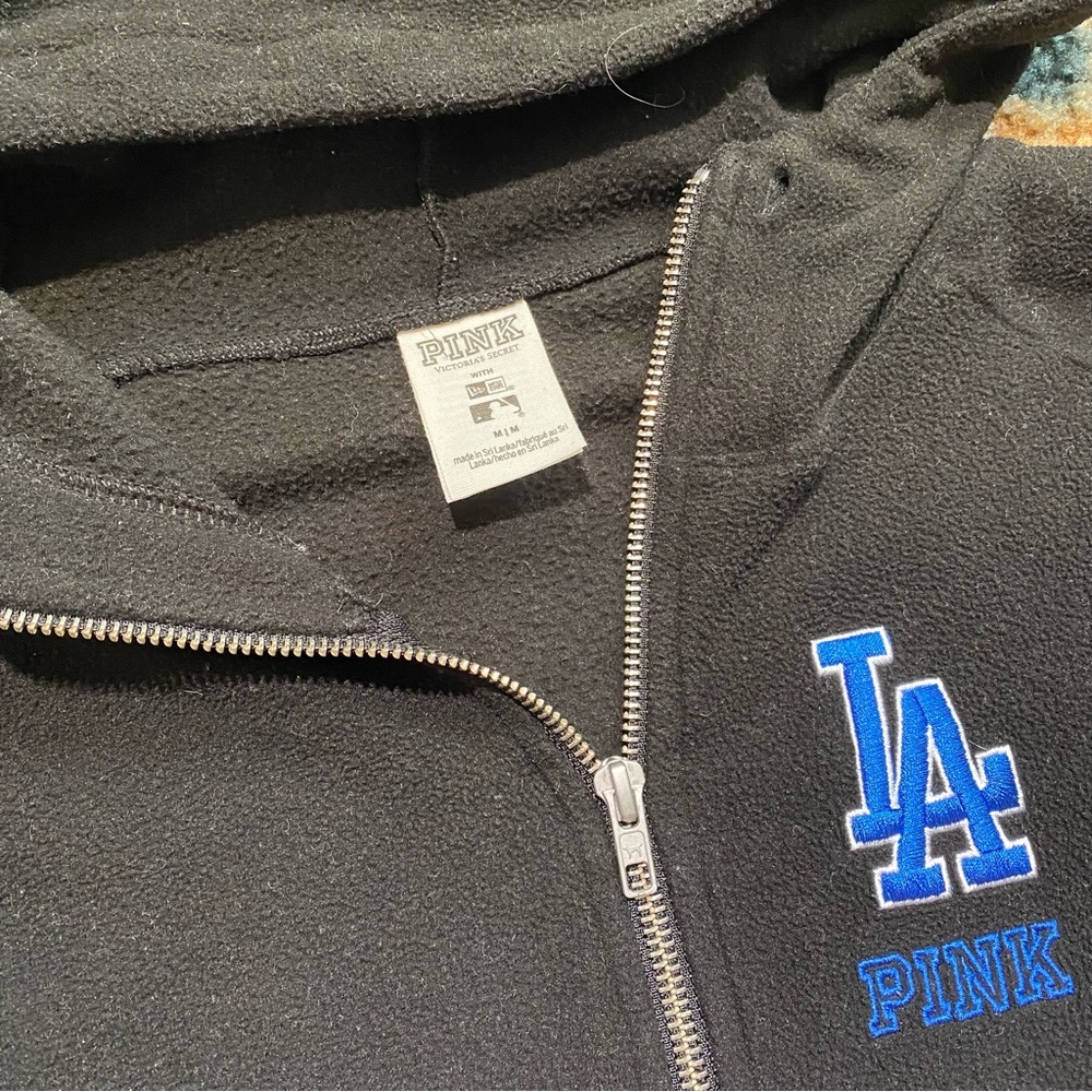 Dodgers Pink Victoria’s Secret Half Zip Fleece Hoodie